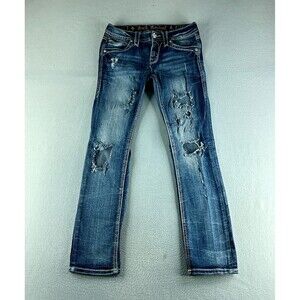 Rock Revival Lam Women Jeans Blue Tag Size 26 (27x29) Straight Distressed